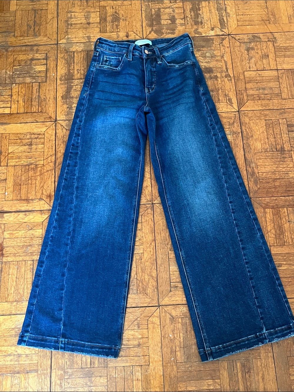 High-Rise Wide-Leg Jeans in Deep Blue